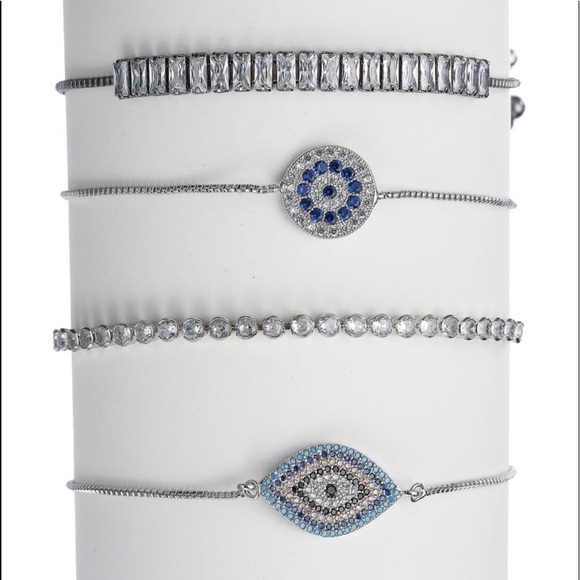 NIB Crystal Stack Evil Eye bracelets - Picture 1 of 4